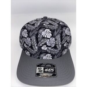 10/10 Hats black palm five panel dry fit performance hat Micro Mesh Waterproof